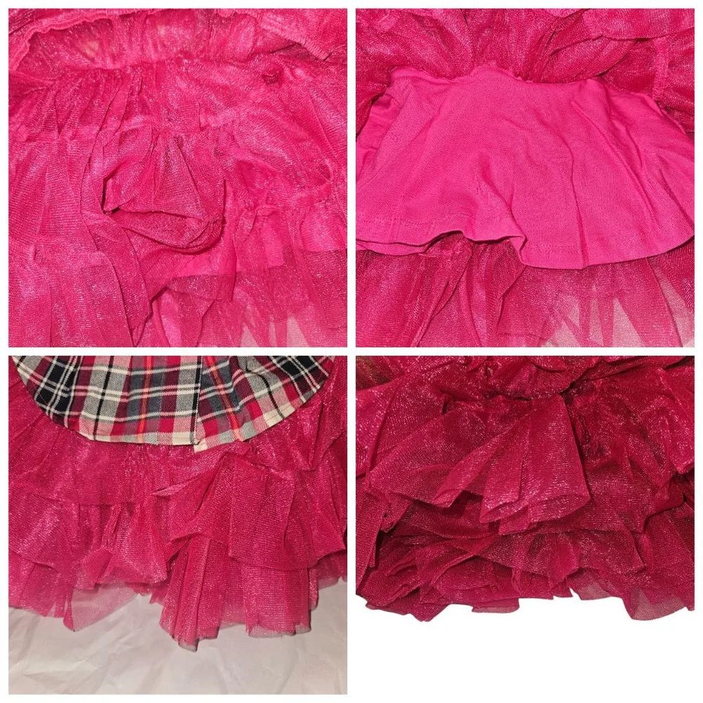 Girls Oh! La! La! Couture Holiday Dress Size 4 Pink/Red Plaid